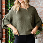 Veveret Round Neck Roll-Up Sweater