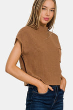 Load image into Gallery viewer, Zenana Mock Neck Short Sleeve Cropped Sweater
