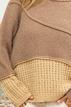 Load image into Gallery viewer, BiBi Texture Detail Contrast Drop Shoulder Sweater
