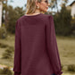 Round Neck Puff Sleeve Blouse