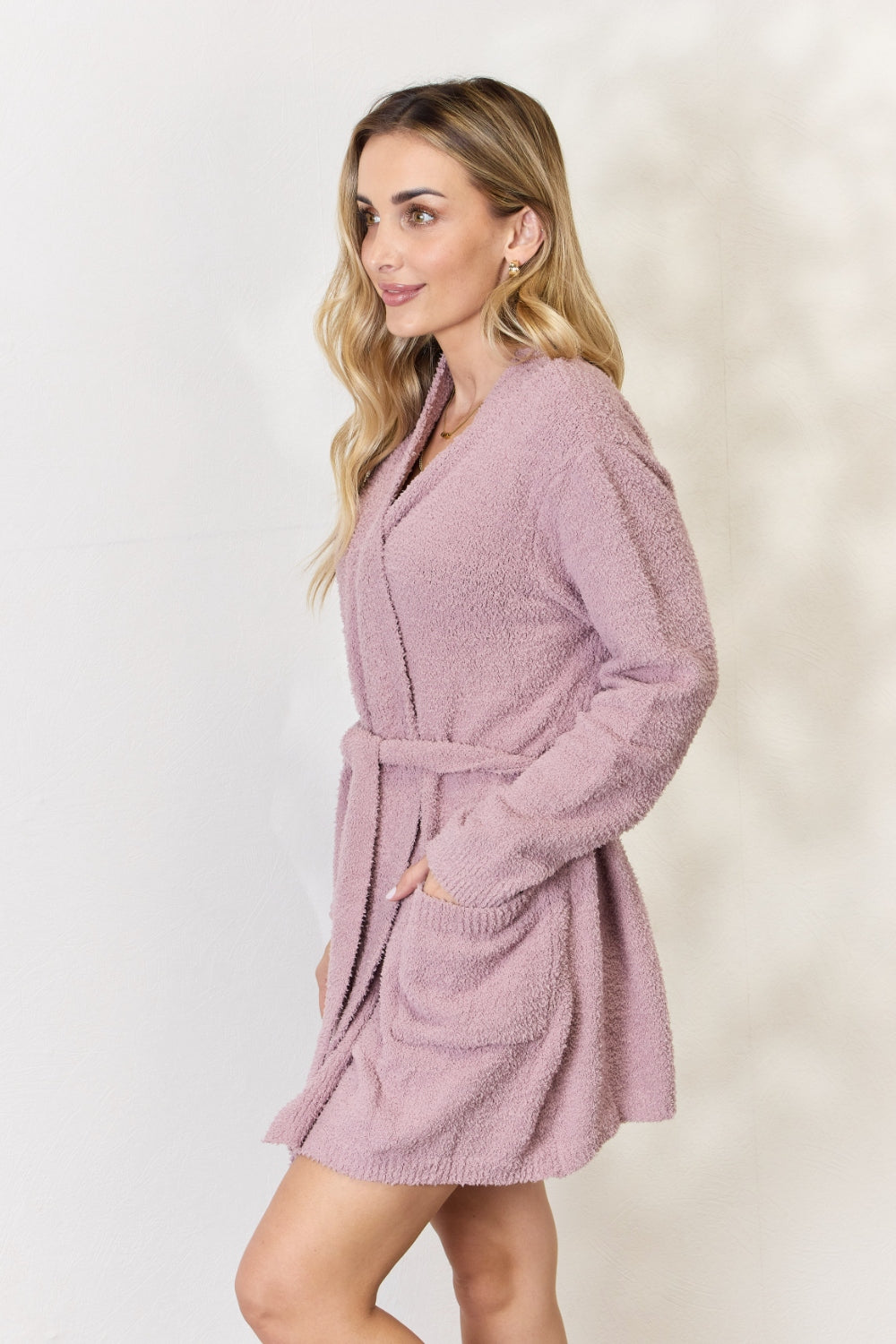 Hailey & Co Tie Front Long Sleeve Robe