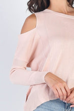 Load image into Gallery viewer, UNIQ Cold Shoulder Long Sleeve Knit Top
