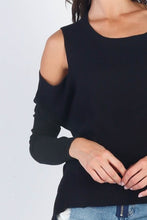 Load image into Gallery viewer, UNIQ Cold Shoulder Long Sleeve Knit Top
