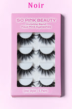 Load image into Gallery viewer, SO PINK BEAUTY Faux Mink Eyelashes 5 Pairs
