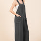 Culture Code Pocketed Sleeveless Wide Leg Overalls