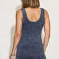 Zenana Ribbed Washed Round Neck Sleeveless Romper