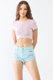 LITZ LA Distressed Ripped Denim Shorts