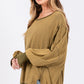 SAGE + FIG Mineral Wash Side Slit Oversized Sweatshirt