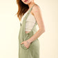 VERY J Adjustable Waist Suspender Overalls with Pockets