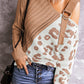 Leopard  Block Turtleneck Sweater