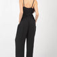 VERY J Pintuck Detail Woven Sleeveless Jumpsuit