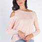 UNIQ Cold Shoulder Long Sleeve Knit Top