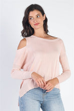 Load image into Gallery viewer, UNIQ Cold Shoulder Long Sleeve Knit Top
