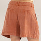 HYFVE High Waist Pleated Linen Shorts