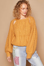 Load image into Gallery viewer, POL Cable Knit Cutout Long Sleeve Sweater
