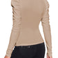 Round Neck Leg-Of-Mutton Sleeve Top