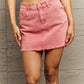 Zenana 90's Vibe Acid Wash Frayed Hem Skirt