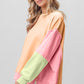 BiBi Washed Color Block Sweatshirt