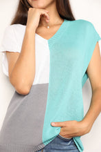 Load image into Gallery viewer, Color Block V-Neck Knit Top
