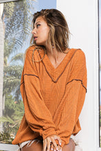 Load image into Gallery viewer, BiBi Textured Exposed Seam Drop Shoulder Knit Top
