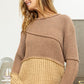 BiBi Texture Detail Contrast Drop Shoulder Sweater