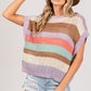 SAGE + FIG Color Block Striped Crochet Sweater