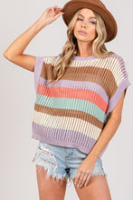 Load image into Gallery viewer, SAGE + FIG Color Block Striped Crochet Sweater
