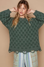 Load image into Gallery viewer, POL Checkered Distressed Edge Sweater
