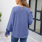 Round Neck Flounce Sleeve Blouse