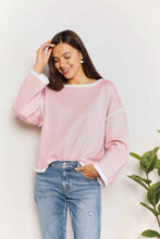 Load image into Gallery viewer, Angel Wings Contrast Detail Dropped Shoulder Knit Top
