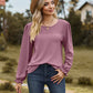 Round Neck Puff Sleeve Blouse