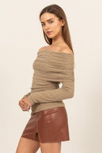 Load image into Gallery viewer, HYFVE Fuzzy Off Shoulder Textured Knit Top
