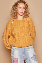 Load image into Gallery viewer, POL Cable Knit Cutout Long Sleeve Sweater
