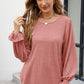 Round Neck Flounce Sleeve Blouse