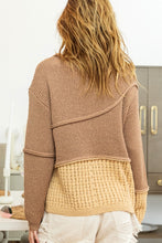 Load image into Gallery viewer, BiBi Texture Detail Contrast Drop Shoulder Sweater
