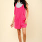 VERY J Tie Shoulder Front Pocket Romper