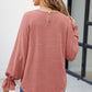 Round Neck Flounce Sleeve Blouse