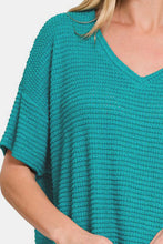 Load image into Gallery viewer, Zenana Drop Shoulder Short Sleeve Jacquard Knit Top
