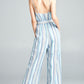 Cotton Bleu by Nu Label Tie Front Striped Sleeveless Jumpsuit