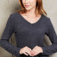 Mandy V-Neck Long Sleeve Ribbed Top