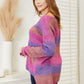 Angel Wings Multicolored Rib-Knit V-Neck Knit Pullover