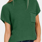 Zenana Mock Neck Short Sleeve Cropped Sweater