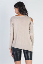 Load image into Gallery viewer, UNIQ Cold Shoulder Long Sleeve Knit Top
