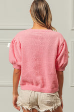 Load image into Gallery viewer, BiBi Ribbon Bow Detail Puff Sleeve Sweater
