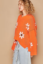 Load image into Gallery viewer, POL Floral Pattern Hooded High-Low Sweater
