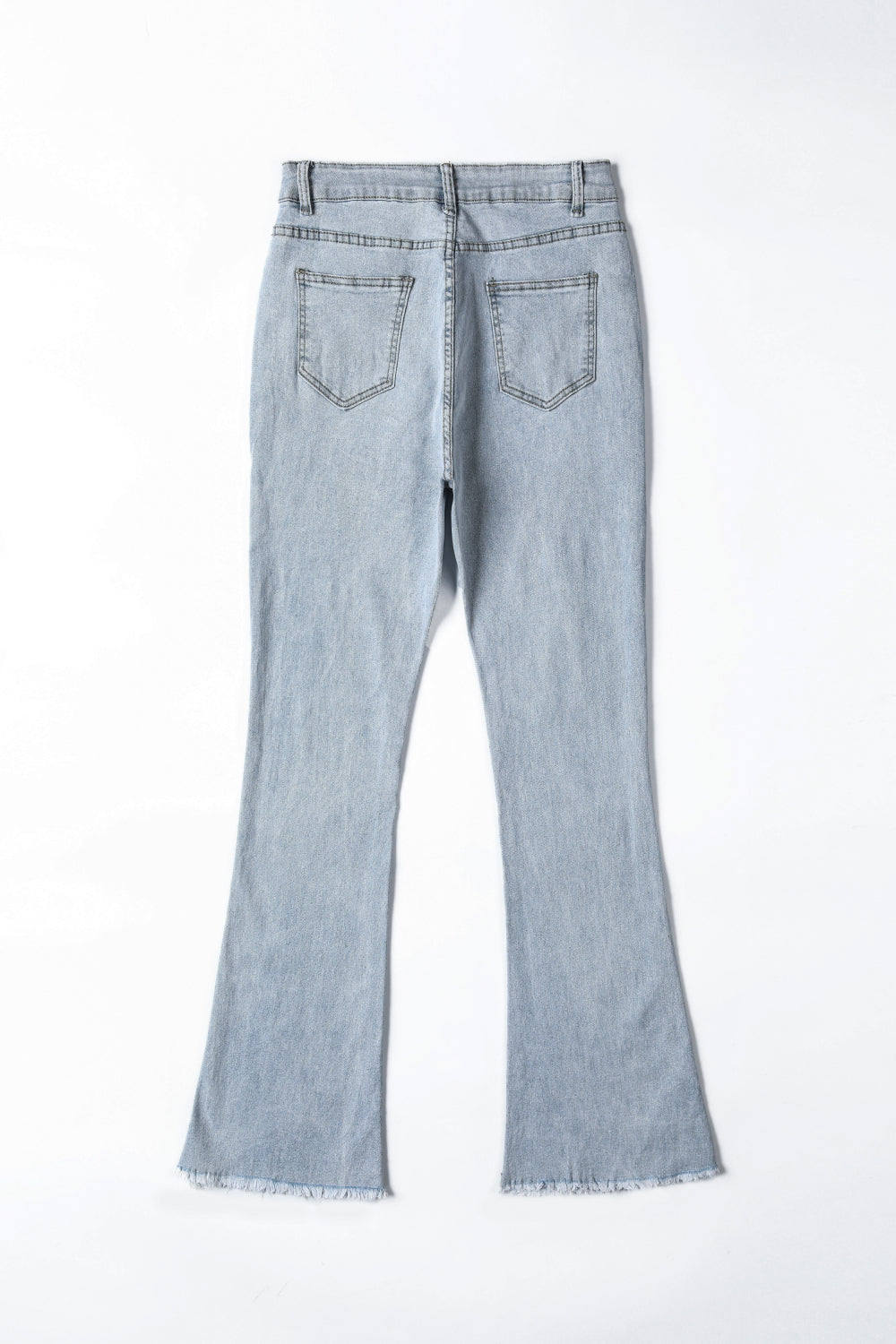 Raw Hem Flare Jeans