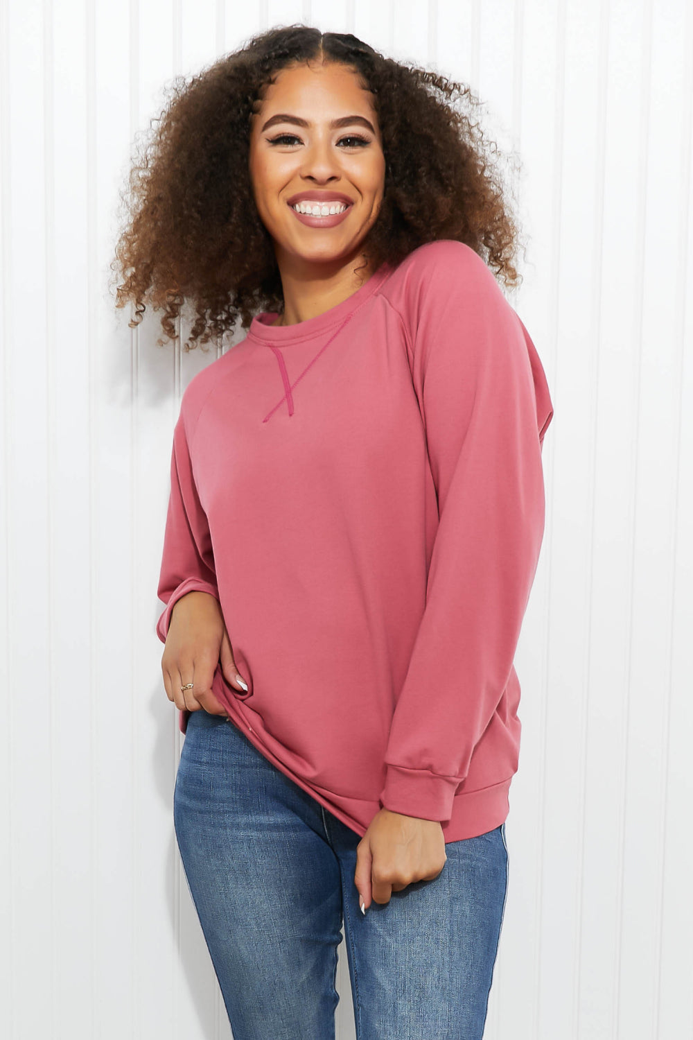 Zenana Cuddle Bug Full Size French Terry Sweatshirt