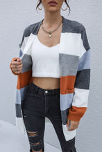 Load image into Gallery viewer, Color Block Long Sleeve Cardigan with Pockets
