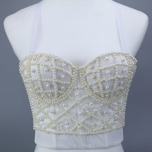 Load image into Gallery viewer, Faux Pearl Beaded Bustier
