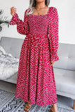 Floral Smocked Flared Sleeve Maxi Dress